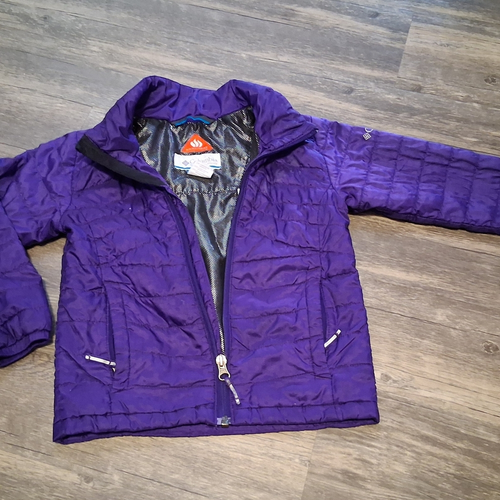 Girls COLUMBIA Omni Heat LiteYouth SIZE XXS Purple Quilted Jacket